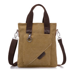 [custom made business casual bag logo] low-key, sedate and deep, men's leisure business package canvas bag Khaki