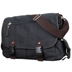Male fashion leisure canvas bag bag Korean thickened Crossbody Bag bag bag bag men diagonal dark gray