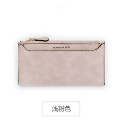 Ladies purse, Korean style, simple, slim, large capacity zipper, two folding Ladies Wallet violet
