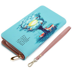 2017, the new Korean lady wallet, purse, long zipper, multi-function, large capacity, holding bag, big money clip The handle under the tree