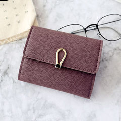 Small clean summer new students, short about seventy percent off small wallets, 2017 women sewing thread trend Wallet Red bean -AM096