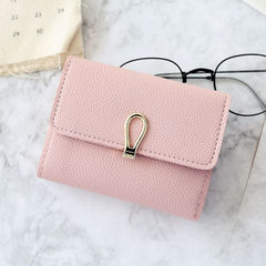 Small clean summer new students, short about seventy percent off small wallets, 2017 women sewing thread trend Wallet Light pink -AM096