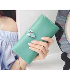 Edition large capacity multi-function bag, female hand bag, zero purse 2017, new lady wallet long Japanese and Korean Army green Retro Green