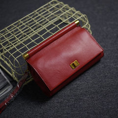 2017 spring Amoi! Korean real leather handbag leather Mini Shoulder Bag Messenger Bag retro bag bag gules