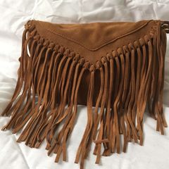 2016 genuine leather fringed Bag Satchel Bag retro matte fashionista new handbag leather shoulder bag Yellow brown