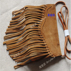 2016 genuine leather fringed Bag Satchel Bag retro matte fashionista new handbag leather shoulder bag New brown