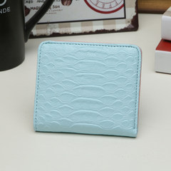 Small wallet, short, small, fresh Korean version, mini fold, personalized wallet, slim, small purse, female, 2017 new styles Bright black leather