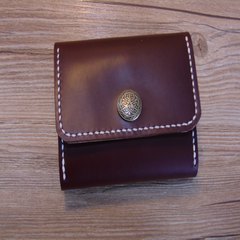 Mail first layer Leather Mini men and women purse, hand sewn leather, zero wallet, student card bag, handmade leather goods Dark brown