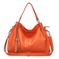 William New Europe leather bag simple card slave single shoulder bag all-match leisure fashion tassel bag 50349 green
