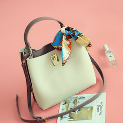 One shoulder bag small female 2017 new Korean color Bucket Bag Mini bags simple all-match Satchel White