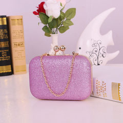 2017 new handbag Mini Bag Clip Satchel Bag dinner bag chain small bag handbag shoulder bag Lilac colour