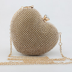 2016 new handbag Crossbody Bag ad Korean Mini heart-shaped diamond tide chain bag bag Golden