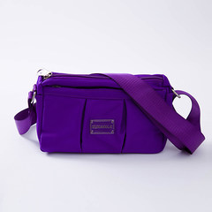Small new nylon Crossbody Bag tide Leisure Canvas Bag Shoulder double zipper diagonal Mini package Oxford cloth bag Violet