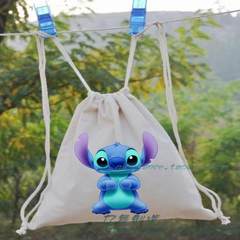 Stitch Aberdeen drawstring pocket bag shoulder bag backpack cable cotton canvas bags 50349 blue