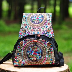 [Yunnan] impression folk style embroidery embroidery bag ladies bag retro casual canvas bag shoulders Shake Qian Shu