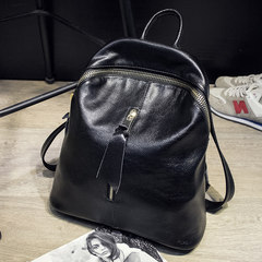 2016 spring new handbag leather backpack leisure travel backpack bag Han Banchao Zipper black