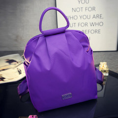The new backpack bag with three Oxford cloth waterproof nylon cloth handbag fashion Korean tide chest Grape purple