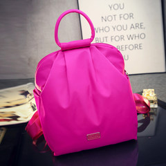 The new backpack bag with three Oxford cloth waterproof nylon cloth handbag fashion Korean tide chest hot pink