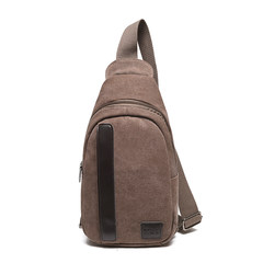 Men's chest pack Korean male bag bag leisure fashion purses canvas satchel Satchel Bag riding Coffee