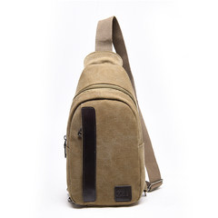 Men's chest pack Korean male bag bag leisure fashion purses canvas satchel Satchel Bag riding Khaki