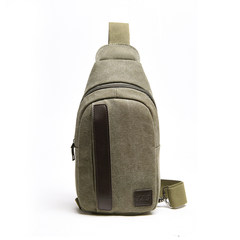 Men's chest pack Korean male bag bag leisure fashion purses canvas satchel Satchel Bag riding Army green