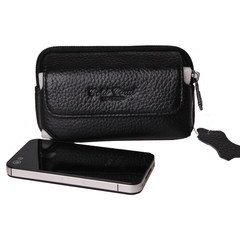 Golden coral Korean Trend belt, men's purse, leather mobile phone package, leather mobile phone sets small violet
