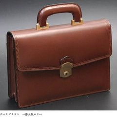 日本代购正品 職人鞄 2015新款男士日本制商务小号手提包公文包 深棕色