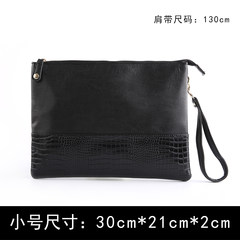 2017 new Korean retro hand bag crocodile men women's handbag iPad Hand Bag Mens single shoulder bag Black trumpet