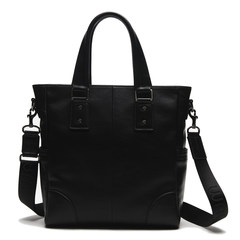 WA OBI business casual men's bags leather laptop Shoulder Bag Messenger Bag M013 black