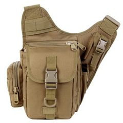 Super men and women alforja tactical backpack shoulder bag messenger bag in many outdoor sports travel canvas bag saddle bag Wolf Brown
