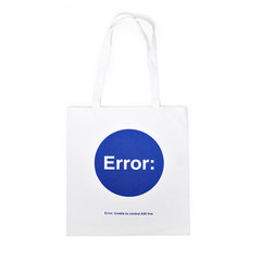 |TONER| original design, ERROR, BLUE, tote, bag, interesting canvas bag, blue green bag white