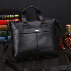 Leather handbag bag leather shoulder bag for cross section business casual men briefcase Satchel Bag boy black