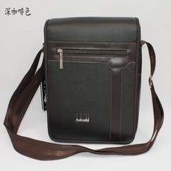 The new version of genuine business briefcase luggage leather satchel Mens men's shoulder bag mail Coffee