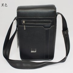 The new version of genuine business briefcase luggage leather satchel Mens men's shoulder bag mail black