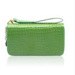 Leather hand bag zipper multi Card Mobile Phone Wallet New high-capacity lady Long Wallet multifunctional double yellow