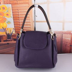The new spring and summer 2015 fashion color leather bags handbag simple all-match Xiekua package bucket Violet