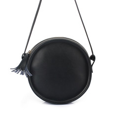The new round of original Korean fashion leather handbag simple Leather Shoulder Messenger Bag Lady personality buns black