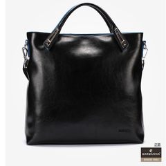 CARDANNA kadanna counter genuine high-grade leather Laptop Messenger Shoulder leather female bag. Black tuba