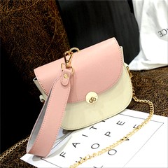 Portable Shoulder Satchel Bag bag bag 2017 chain Korean new summer Mini package color all-match Pink