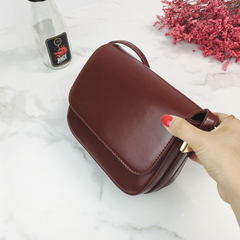 Small Summer Fashion Bag Mini Handbag 2017 new single shoulder bag simple all-match saddle bag bag tide Reddish brown