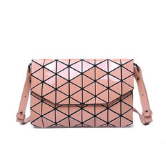 2017 Korea new geometric lattice messenger bag Korean colorful Mini envelopes chain small bag handbag Bright flour