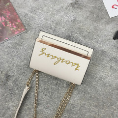 2017 new handbag all-match Korean embroidery small bag chain shoulder messenger bag bag small simple atmosphere Beige