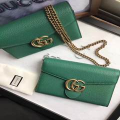 2017 new cucci retro chain messenger packet envelope bag double G handbag buckle 401231 all-match 401232 green