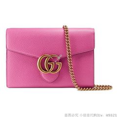 2017 new cucci retro chain messenger packet envelope bag double G handbag buckle 401231 all-match 401232 Pink