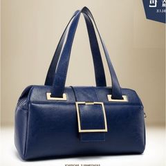 Bag bag 2017 summer new Korean drum bag bucket shaped single shoulder handbag female three layer pillow bag Precious blue "in stock"