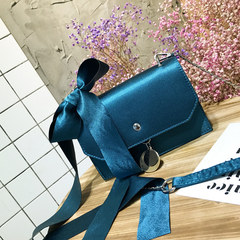 Summer small bag 2017 female Mini chain small package all-match satchel Korean ribbon Shoulder Bag Handbag blue