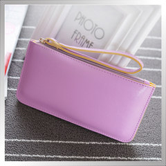 2016, the new version of the Korean purse, long ladies purse, hand bag, zero wallet, mobile phone bag, soft face wallet, wallet Pink Purple
