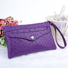 The new Pu mobile phone leather purse Korean zipper bag ladies long hand bag bag bag 1076 Violet