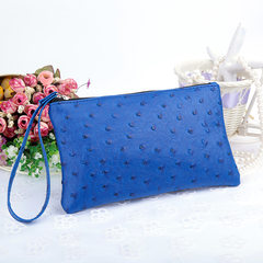 The new Pu mobile phone leather purse Korean zipper bag ladies long hand bag bag bag 1076 blue