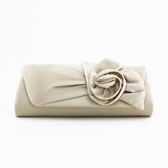 Iber French Style Rose Silk Hand Bag Fashion Handbag Bag bride dress dinner bag bag Champagne